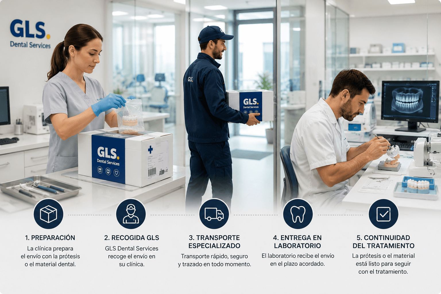 Proceso GLS Dental Services para clínicas dentales